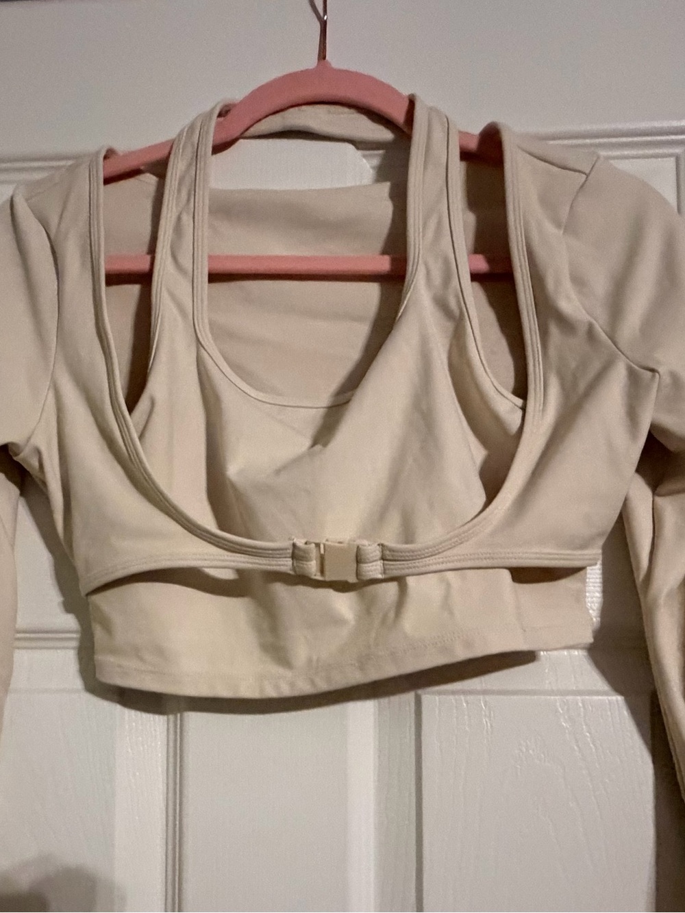 HALARA Cream Two-Piece Tank with Cropped Bolero